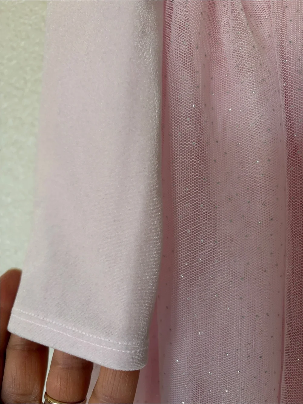 The Children's Place Light Pink Velour Tulle Party Dress